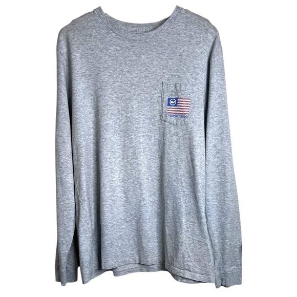 Vineyard Vines 100% Cotton Long Sleeve Shirt in Gray Signature Whale Men's Large - Picture 3 of 7